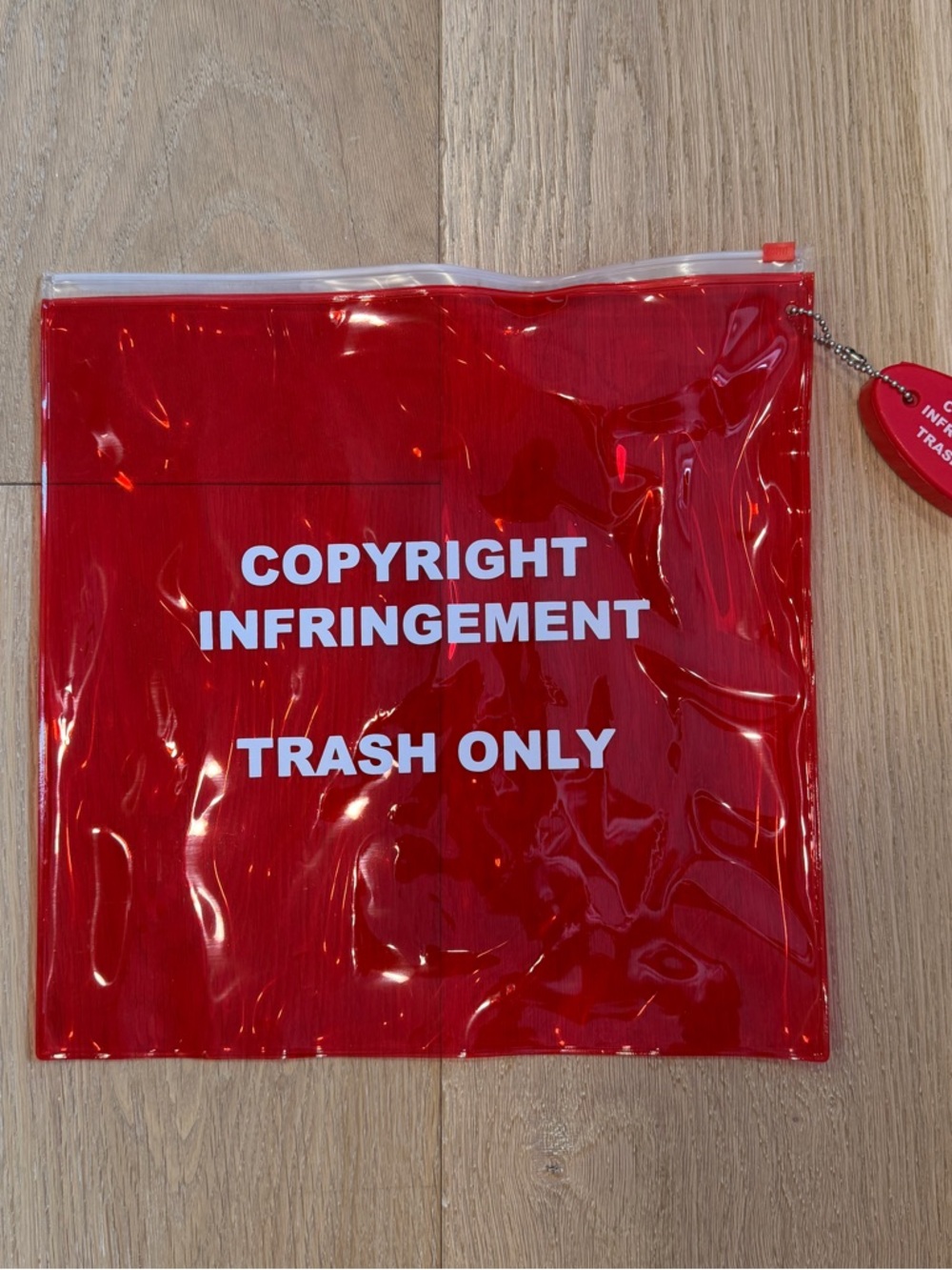 CJ Hendry Copyright Infringement Red Clear Vinyl Pouch